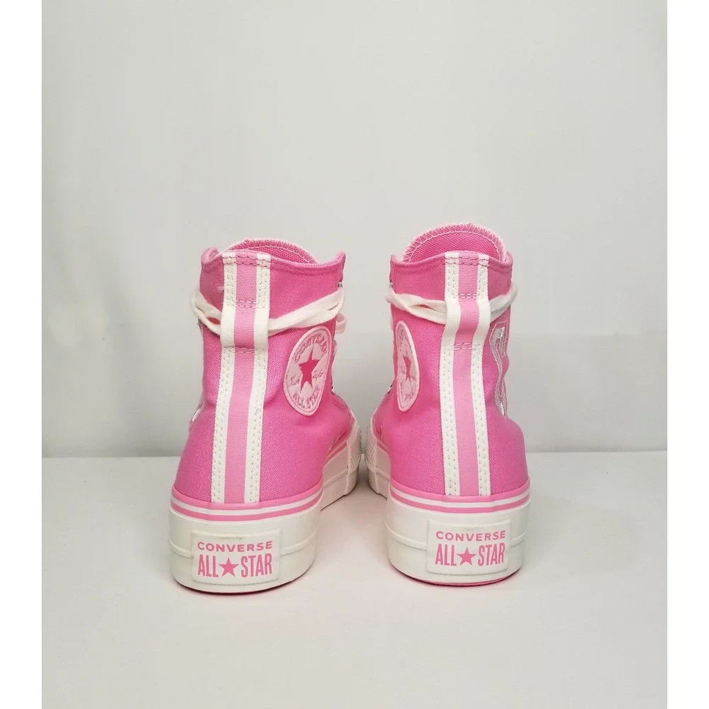 Converse Women's CTAS Lift Platform Retro Varsity Size 8.5 Pink A07141C NWT - Picture 6 of 8